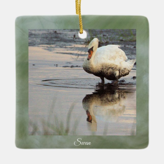 Schwan Foto Ornament  (Vorderseite)