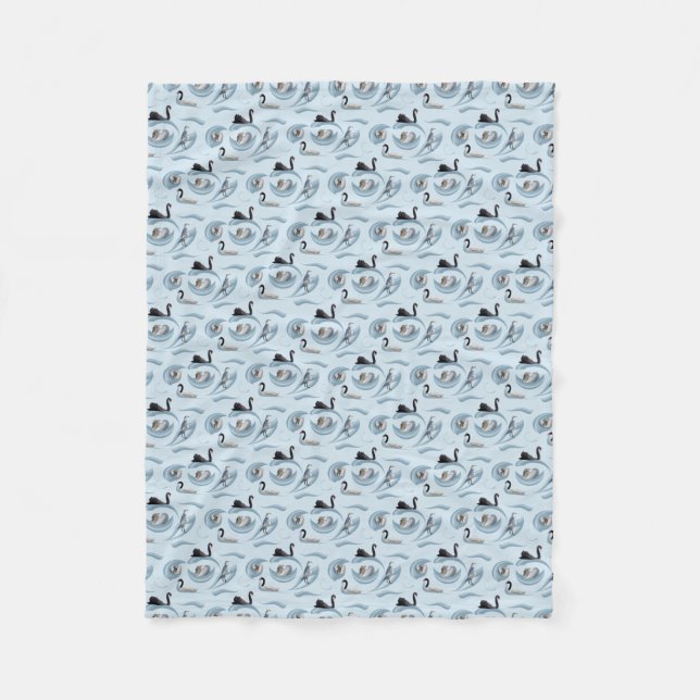 Schwan Frenzy Fleece-Decke (Hellblau) Fleecedecke (Vorderseite)