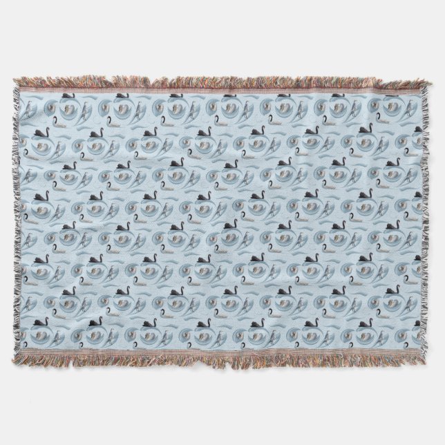 Schwan-Frenzy-Wurfdecke (Hellblau) Decke (Vorderseite)