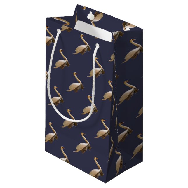 Schwan-Geschenk-Tasche Kleine Geschenktüte (Vorderseite Schrägansicht)