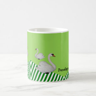 Schwan Grün Streifen Tasse