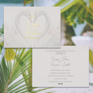 Schwan Hochzeit Folieneinladung