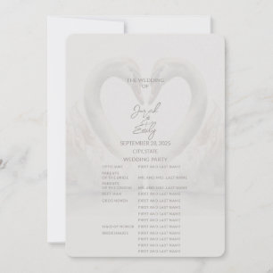 Schwan Hochzeitsprogramm   Vollständig Einladung