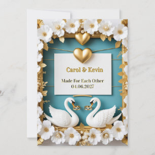 Schwan-Hochzeitsrahmen für luxuriöse Hochzeitsdeko Save The Date