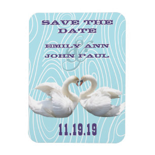 Schwan Holzmaserung Save the Date Magnet