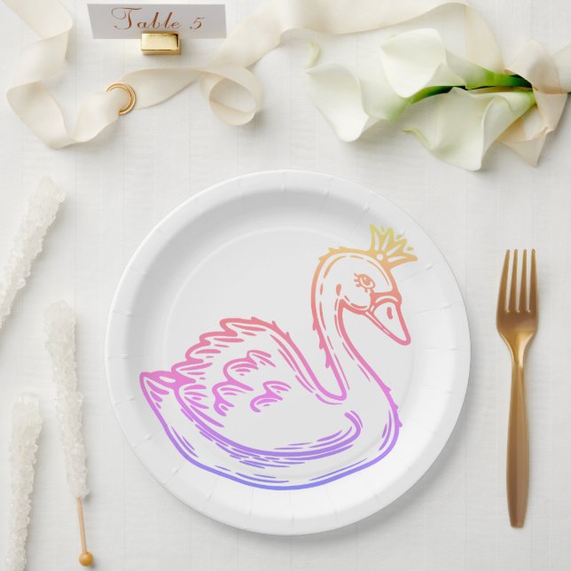 Schwan in der Krone, für Prinzessin Pappteller (Hochzeit)