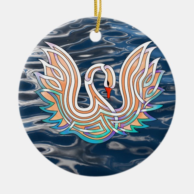 Schwan Keramikornament (Vorne)
