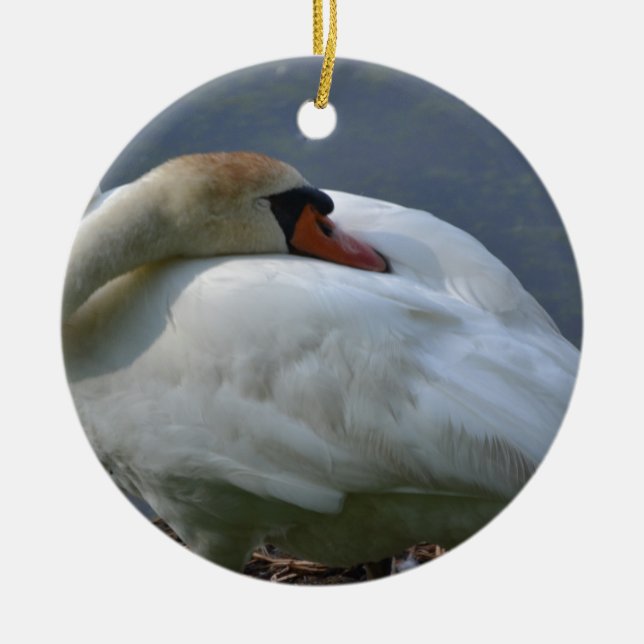 Schwan Keramikornament (Vorne)