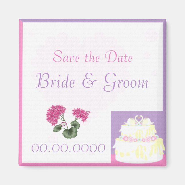 Schwan-Kuchen-Gastgeschenk Hochzeit oder Save the  Magnet (Vorne)