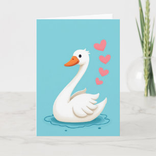 Schwan-Liebes-Aquamarin-Szenenkarte Karte