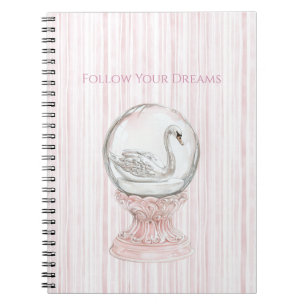 Schwan mit rosa Streifen   Notizblock