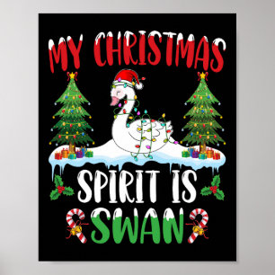 Schwan mit Santa Hut Weihnachten - Weihnachtsstimm Poster