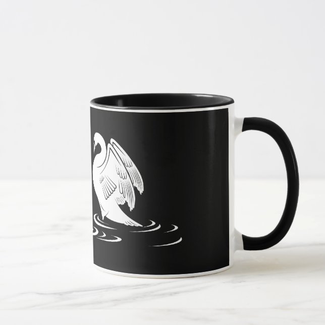 Schwan-Paar-Schwarz-Tasse Tasse (Rechts)