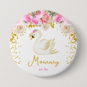 Schwan Rosa und Goldene Rosen werdende Mummy Button