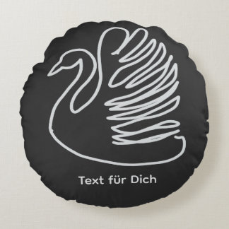 schwan rundes kissen
