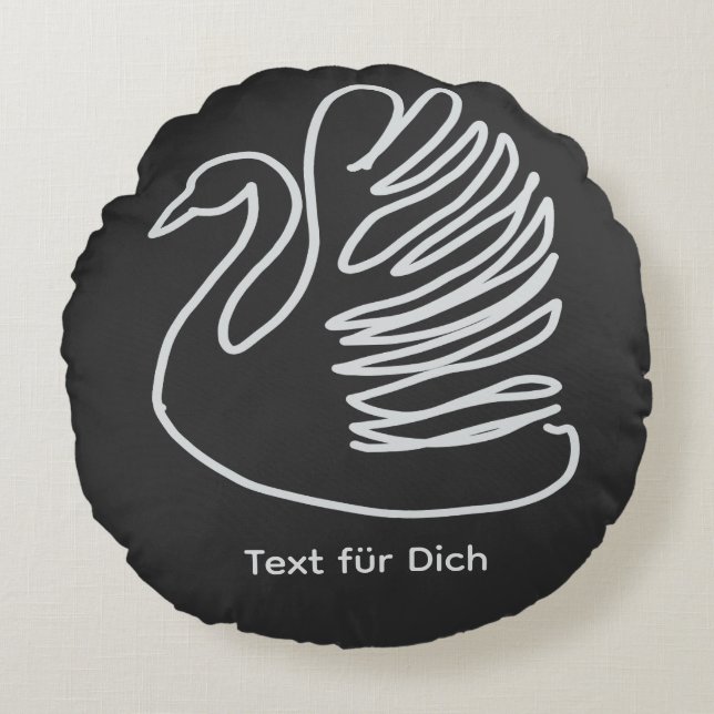schwan rundes kissen (Vorderseite)