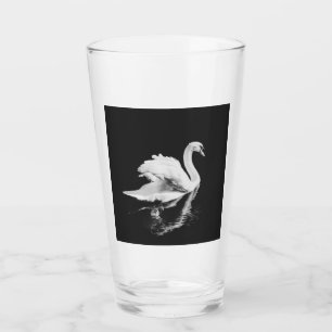 Schwan schwarz und weiß glas