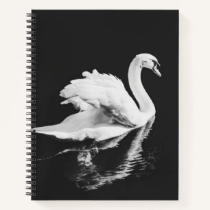 Schwan schwarz und weiß notizbuch