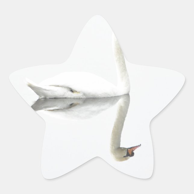 Schwan Stern-Aufkleber (Vorderseite)