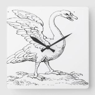 Schwan Symbol für Liebe und Treue Kunst Quadratische Wanduhr
