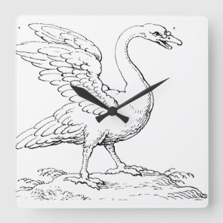 Schwan Symbol für Liebe und Treue Kunst Quadratische Wanduhr