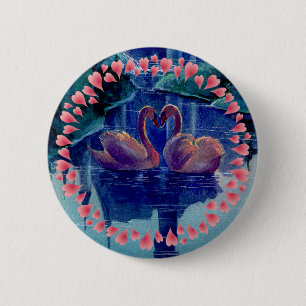SCHWAN u. HERZ-KRANZ durch SHARON SHARPE Button