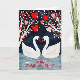 SCHWAN und EINZIGARTIGE Valentinsliebe Whimsical V Karte