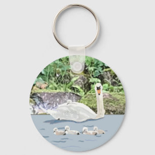 Schwan und Küken Schlüsselanhänger