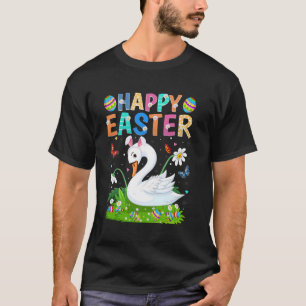 Schwan Vogel Frohe Ostern Eierjagd Hase Ohr Ostern T-Shirt
