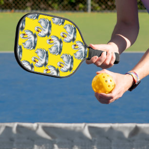 Schwan-Vögel Musterdesign auf Gelb  Pickleball Schläger