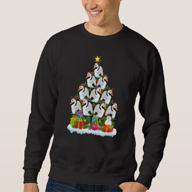 Schwan Vogel Weihnachten Schwan Weihnachtsbaum Sweatshirt (Vorderseite)