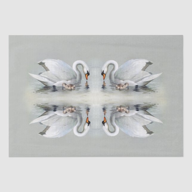 Schwan-Vögelcygnets-Tier-Gewebe-Papier Seidenpapier (Vorderseite)