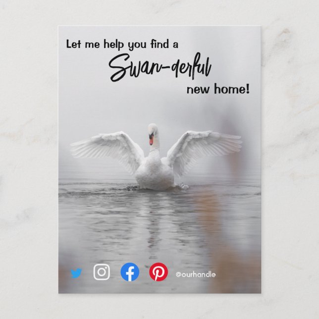 Schwan wunderschönes phantastisches Anwesen Agent  Postkarte (Vorderseite)