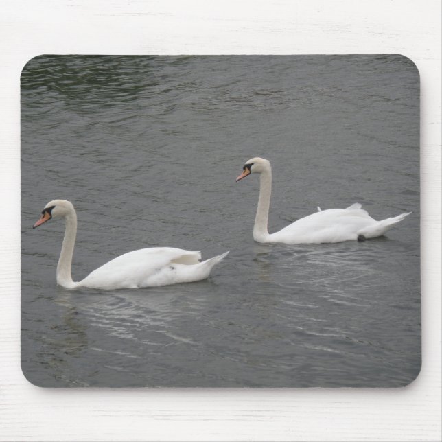 Schwäne am Fluss Mousepad (Vorne)