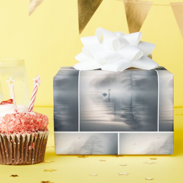 Schwäne am Mistsee Geschenkpapier (Geburtstagsparty)