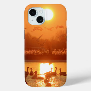 Schwäne am See bei Sonnenuntergang Case-Mate iPhone Hülle