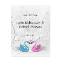 Schwäne der Liebe Save the Date küssen
