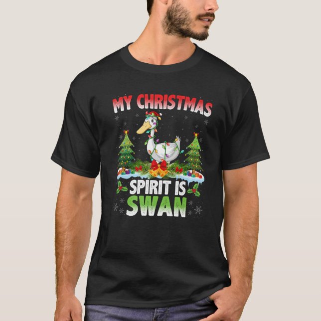 Schwäne, die Weihnachtsmannmütze tragen, mein Weih T-Shirt (Vorderseite)