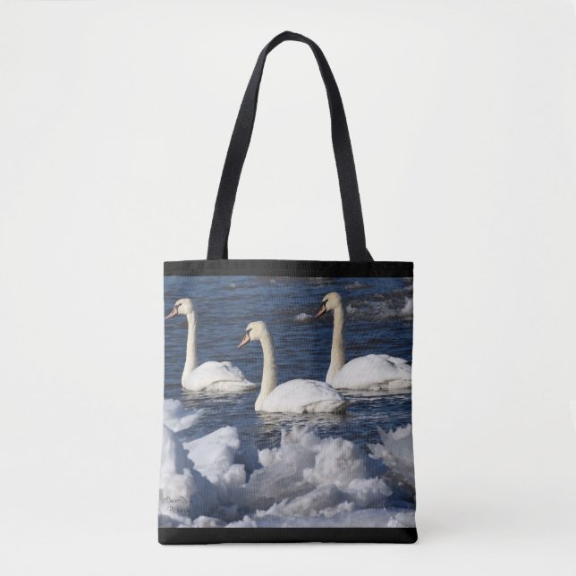 Schwäne im Icey-Fluss Tasche (Vorderseite)