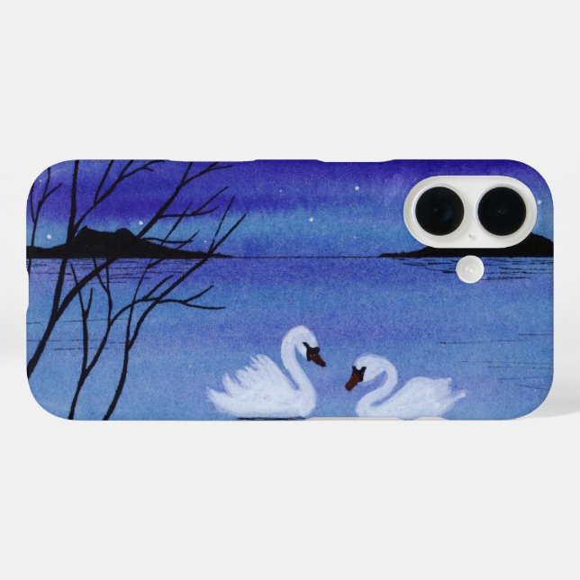 Schwäne iPhone 16 Hülle (Rückseite (Horizontal))