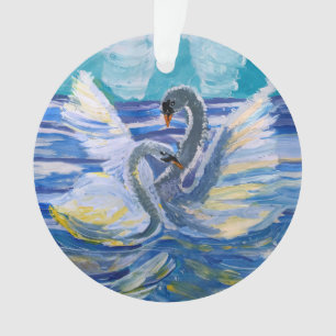 Schwäne "Kunst von Kindern" Ornament