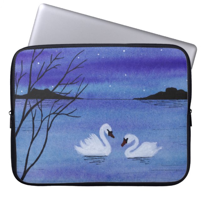Schwäne Laptopschutzhülle (Vorderseite)