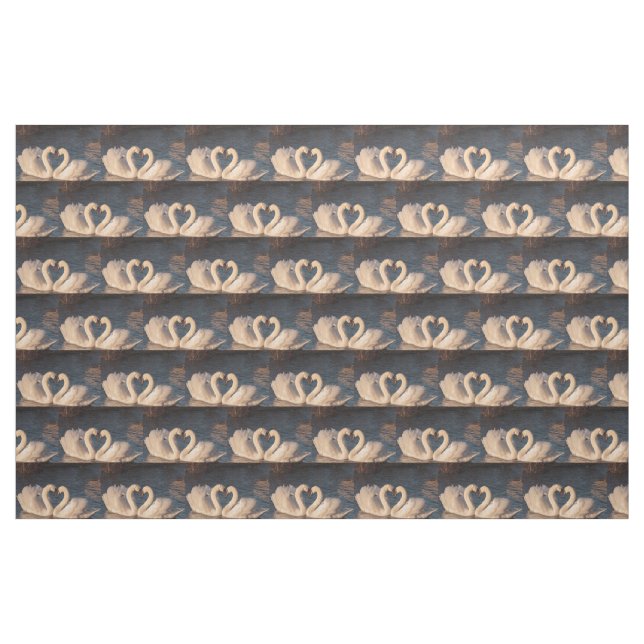 Schwäne und Liebe Stoff (Fat Quarter (45,7 x 55,9 cm))