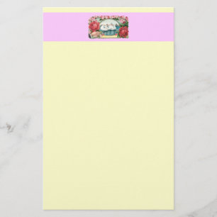Schwäne und Rose Vintage Kunstgeschichte Briefpapier