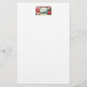 Schwäne und Rose Vintage Kunstgeschichte Briefpapier