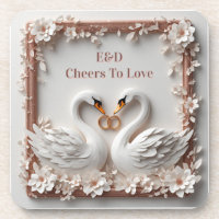 🕊️ Schwanen-Herz-Blumenrahmen-Hochzeitskollektion