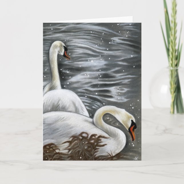 Schwanengesang-schöne weiße Schwan-Gruß-Karte Karte (Vorderseite)