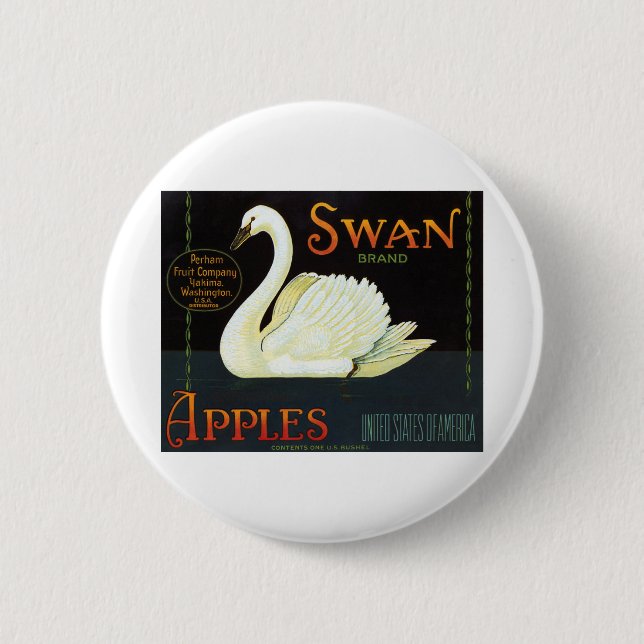 Schwanenmarken-Äpfel Button (Vorderseite)