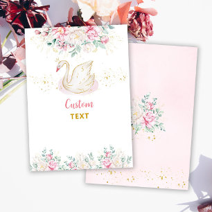 Schwanenprinzessin Baby Shower Karte mit individue
