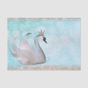 Schwanenprinzessin Blau Gold Glitter Glanz Märchen Seidenpapier